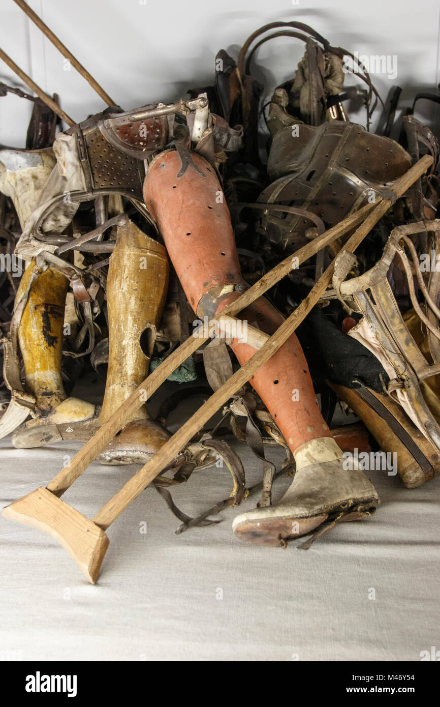 Jewish Skeleton Collection Auschwitz, Lesser Poland / Poland - Feb 04 2018: Auschwitz Birkenau ...