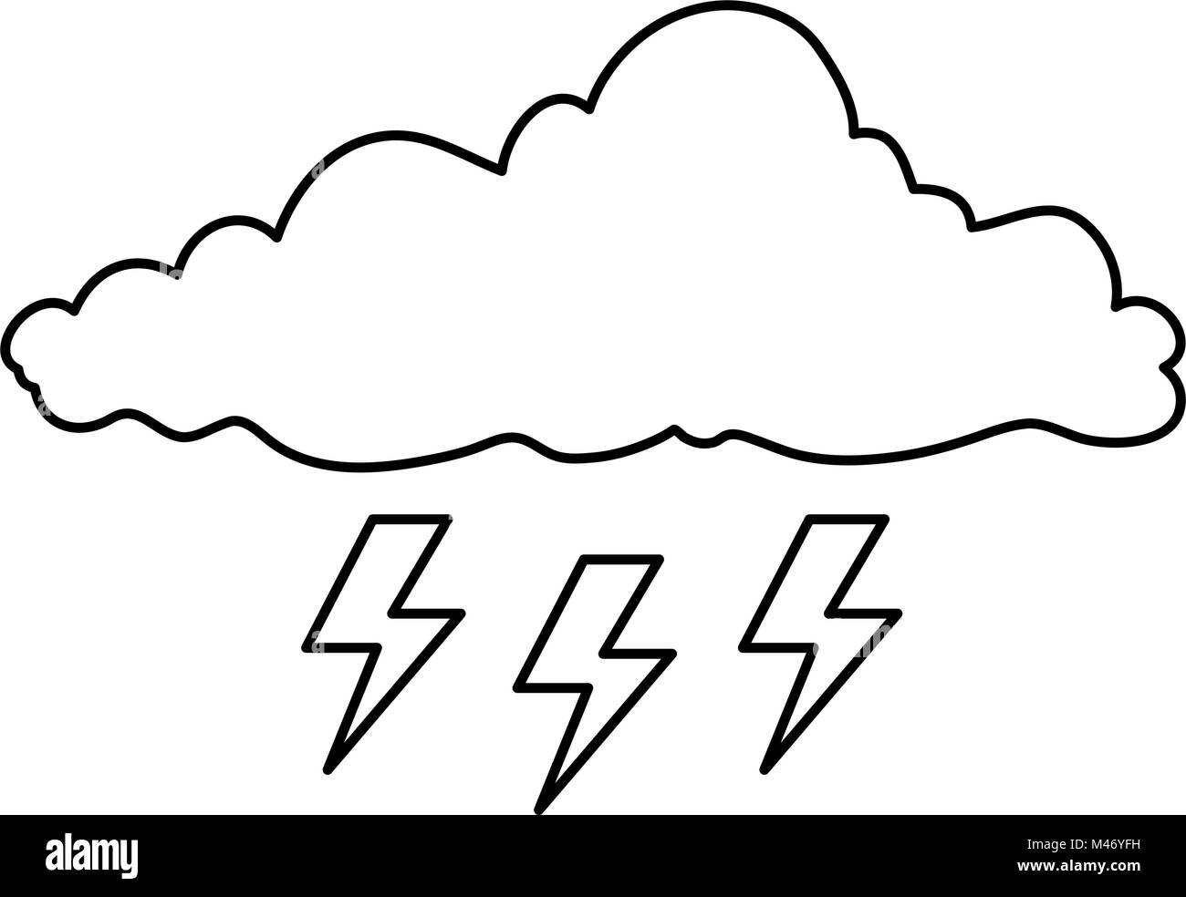 weather cloud rainy with ray vector illustration design Stock Vector ...