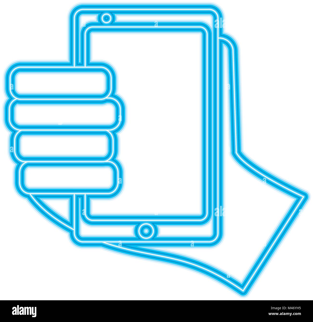 hand holding smartphone device technology Stock Vector Image & Art - Alamy
