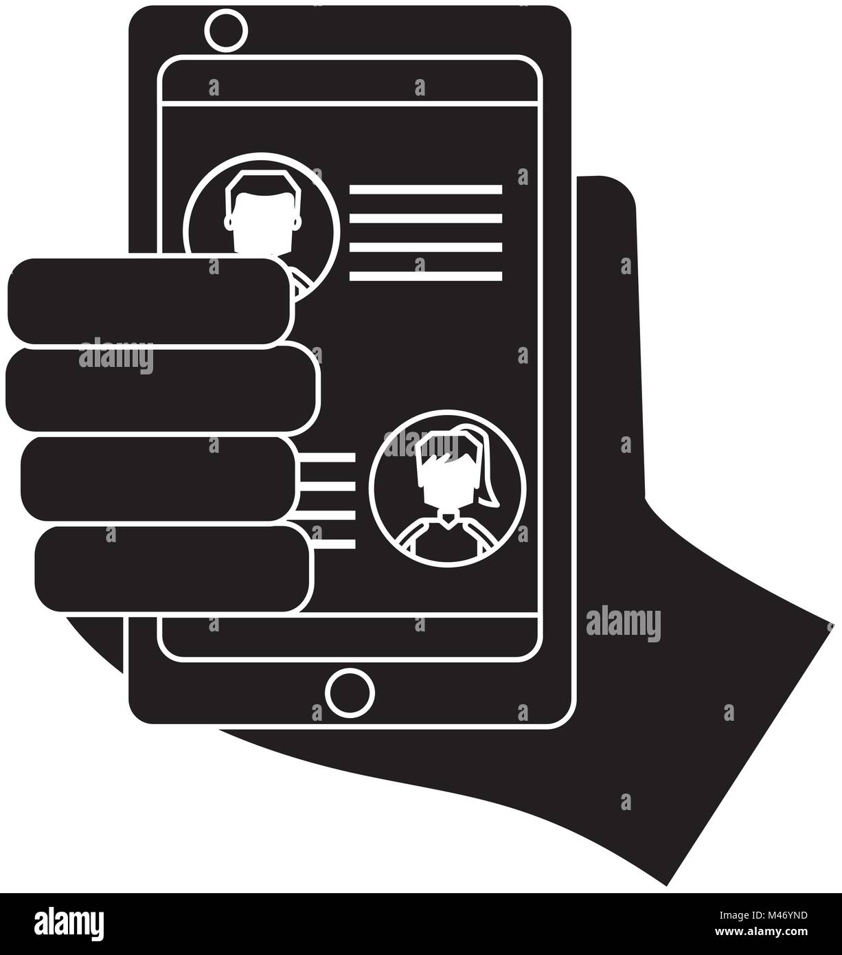 hand holding smartphone chat messages in screen Stock Vector Image ...