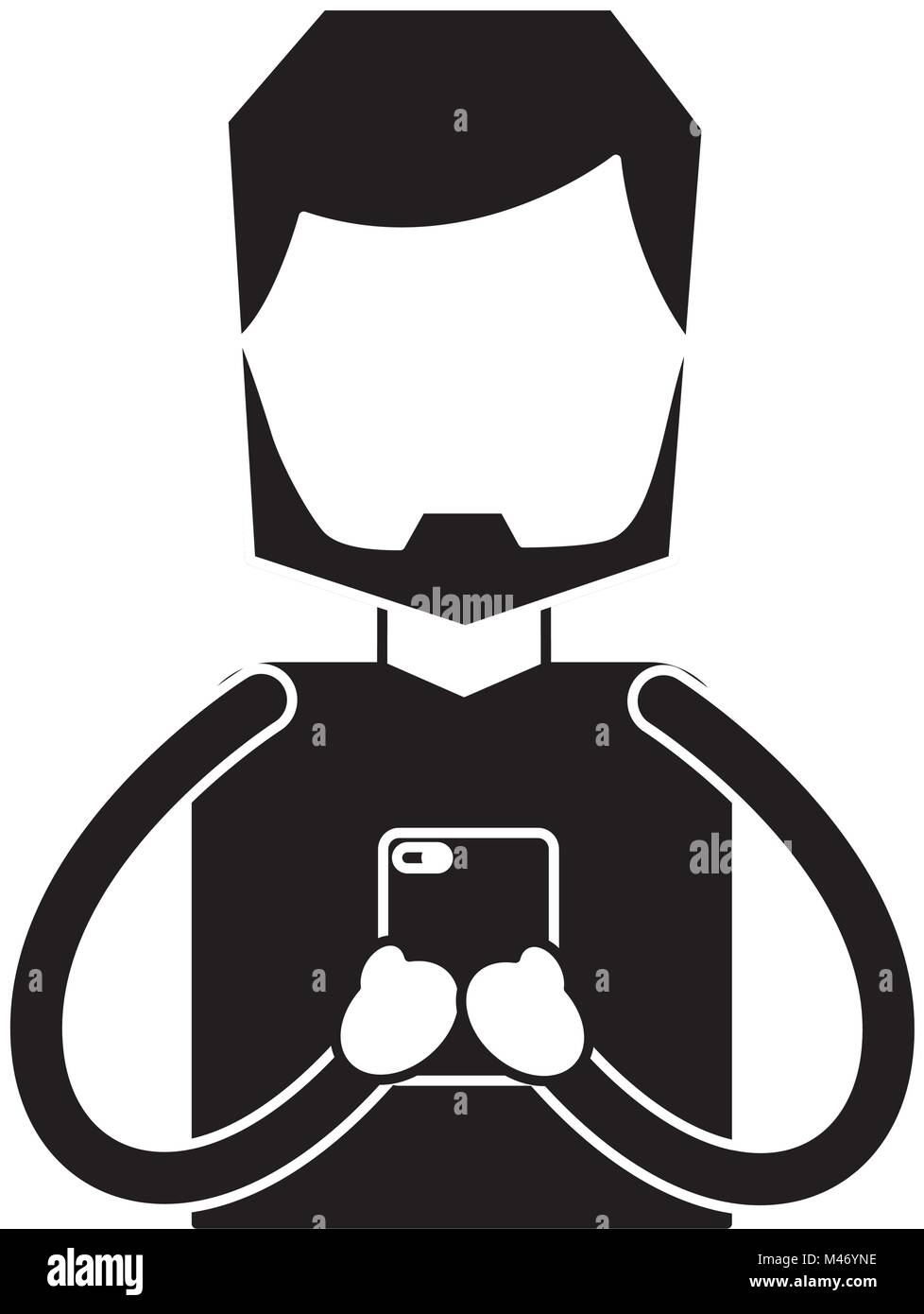 Using smartphone bearded man Stock Vector Images - Alamy