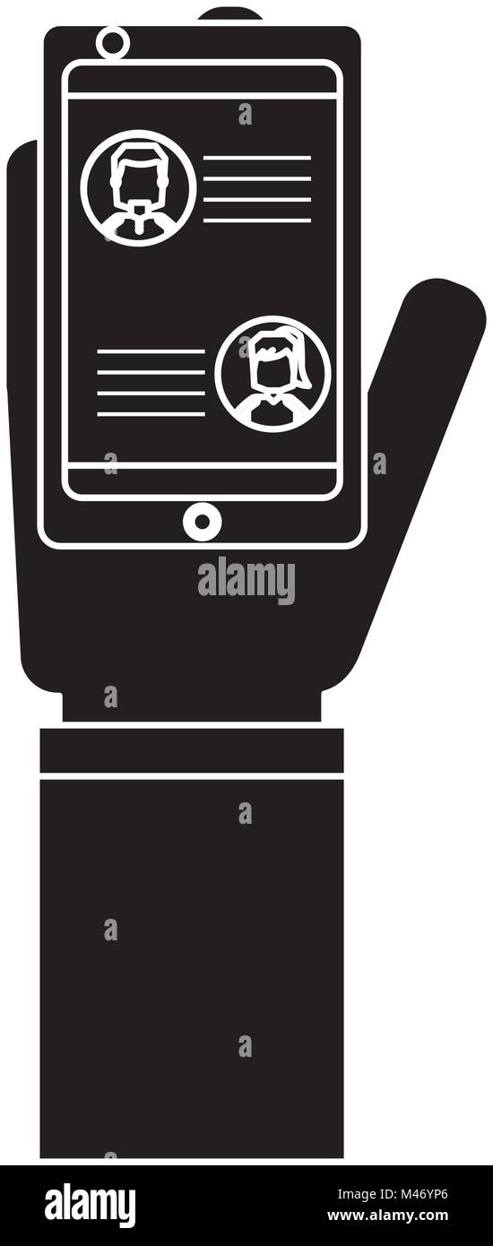 hand with smartphone chat message in screen Stock Vector Image & Art ...
