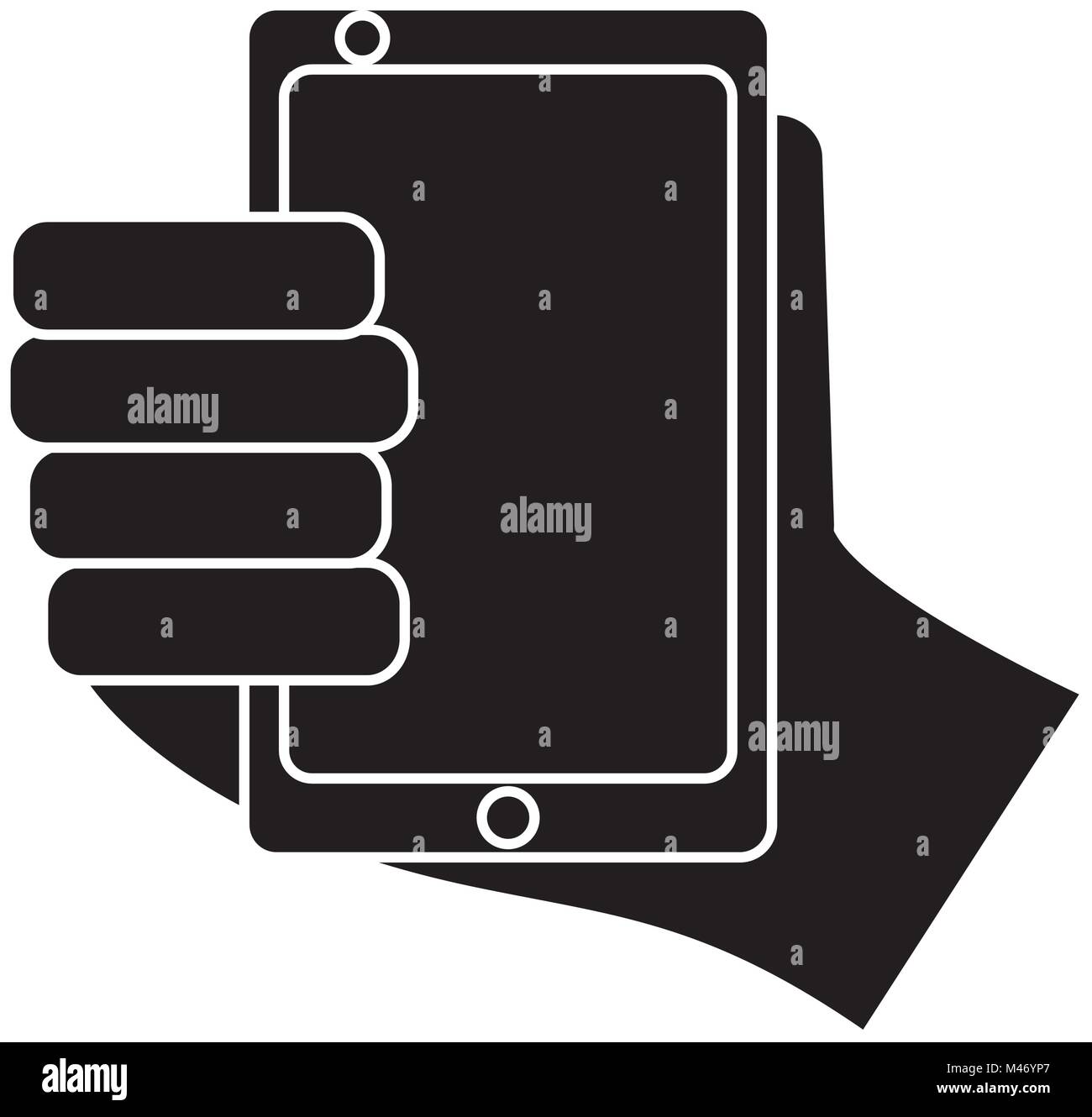 hand holding smartphone device technology Stock Vector Image & Art - Alamy