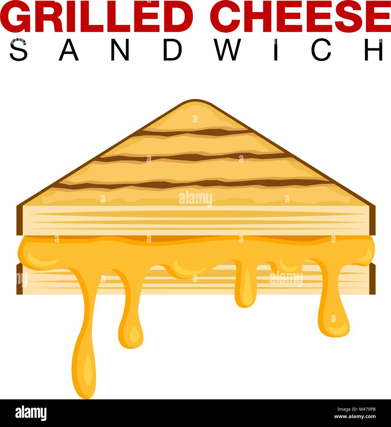 An image of a Grilled Cheese Sandwich Dripping Melting Cheese Isolated on  White background Stock Vector Image & Art - Alamy