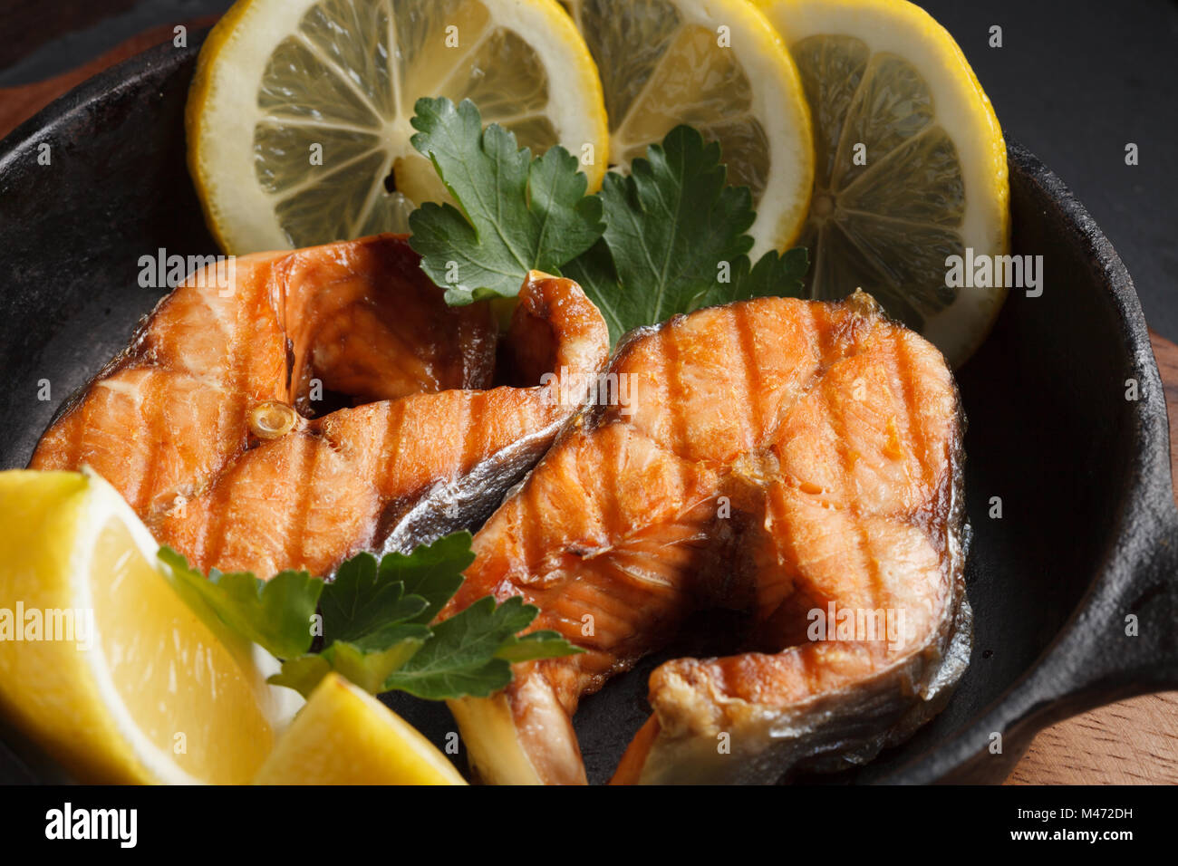 Fried or grilled fish Stock Photo Alamy