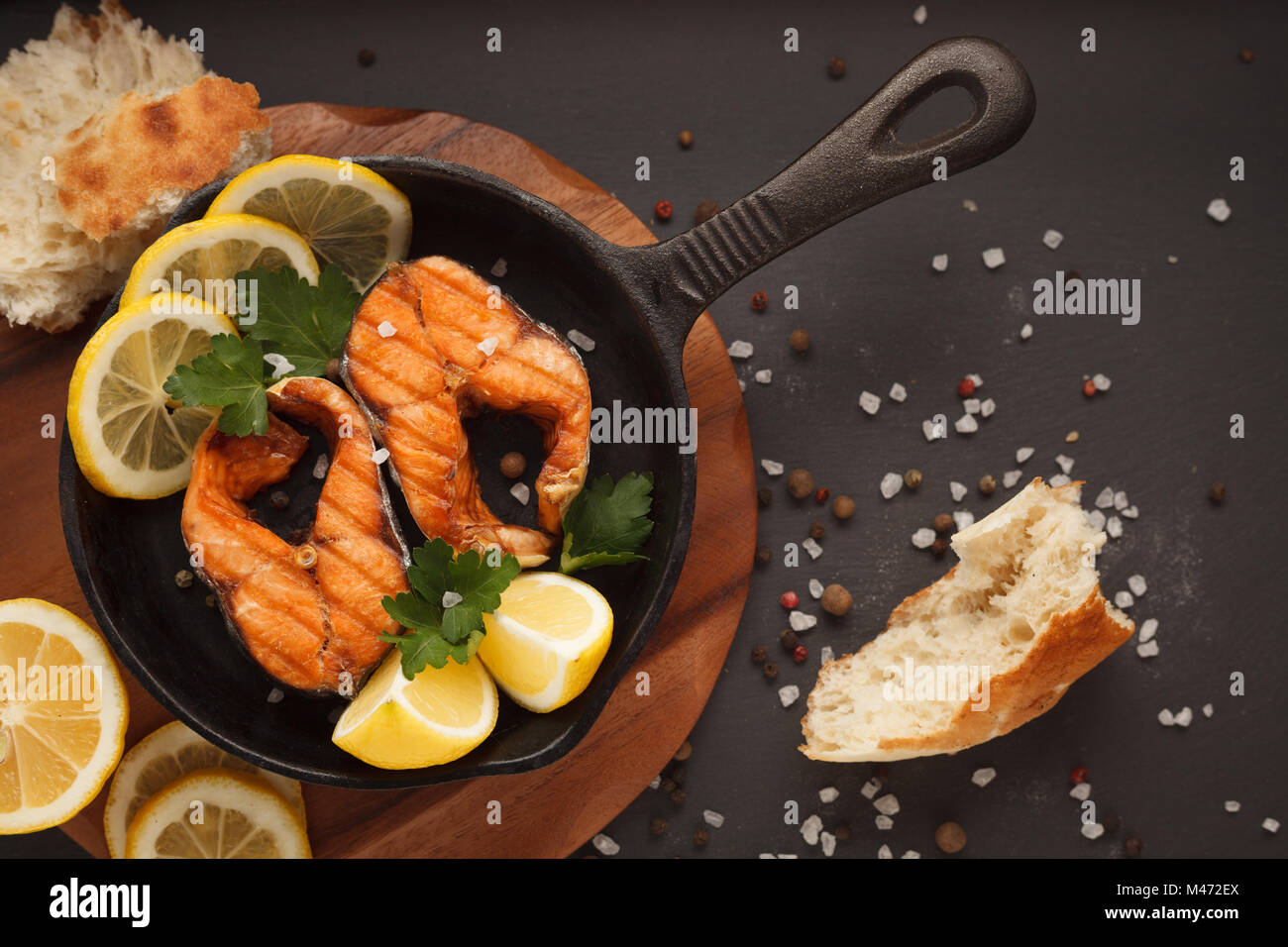 Fried or grilled fish Stock Photo - Alamy