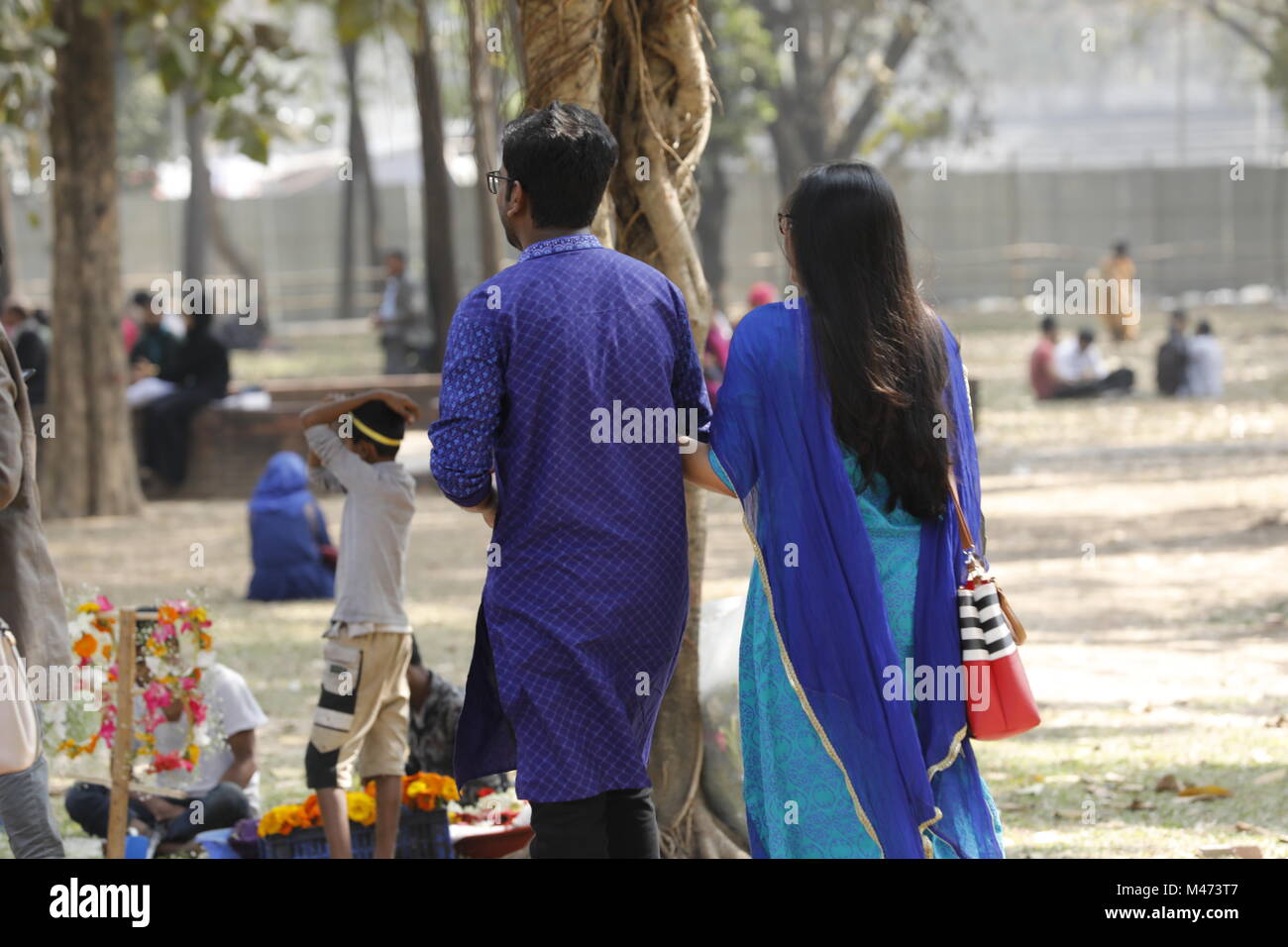 Dhaka bangladesh february 14 2018 bangladeshi couple in a park to celebrate valentines day in dhaka on february 14 2018 valentines day also called