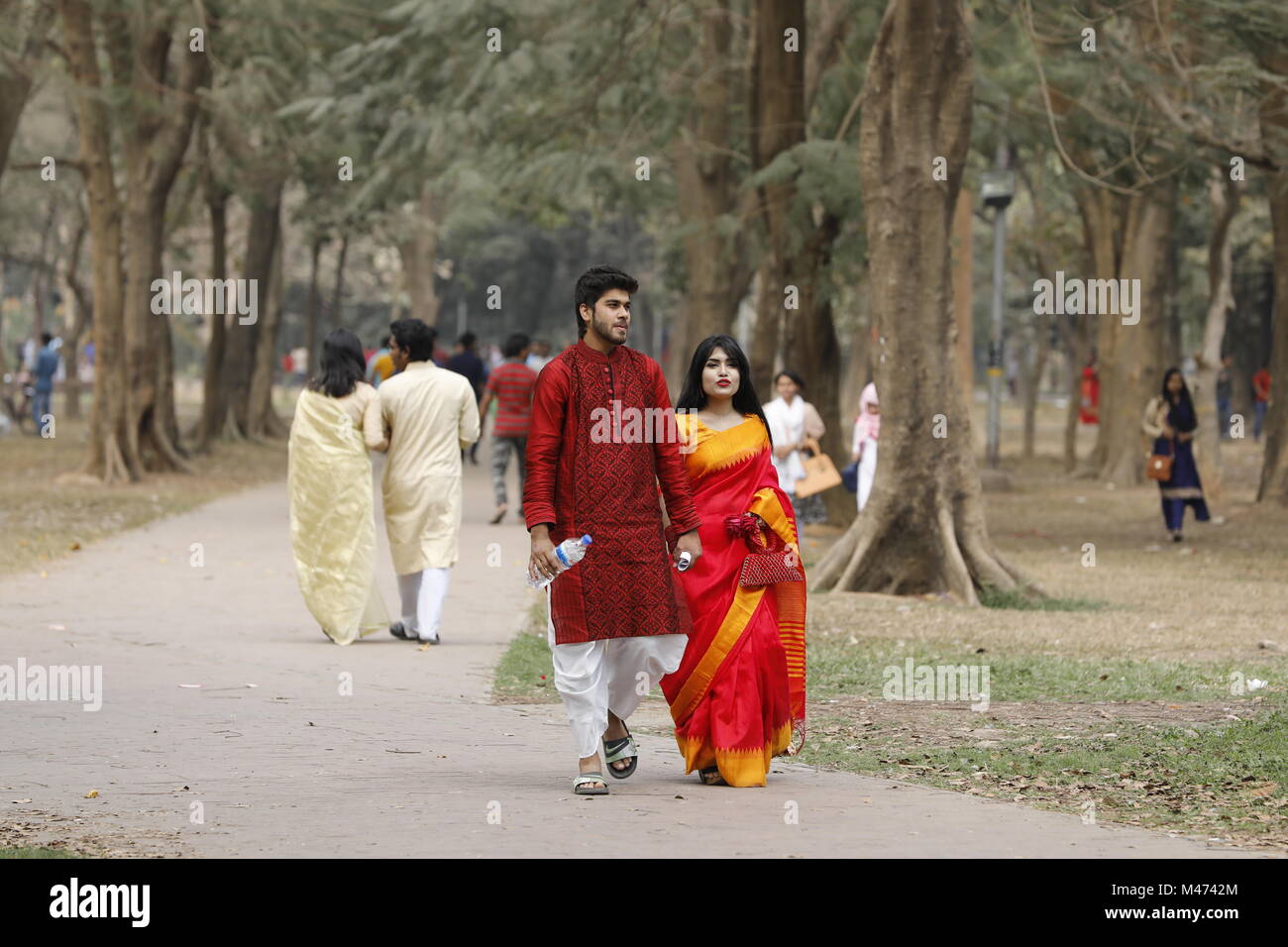 Dhaka bangladesh february 14 2018 bangladeshi couple in a park to celebrate valentines day in dhaka on february 14 2018 valentines day also called