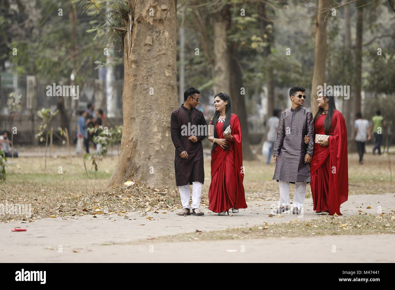 Dhaka bangladesh february 14 2018 bangladeshi couple in a park to celebrate valentines day in dhaka on february 14 2018 valentines day also called