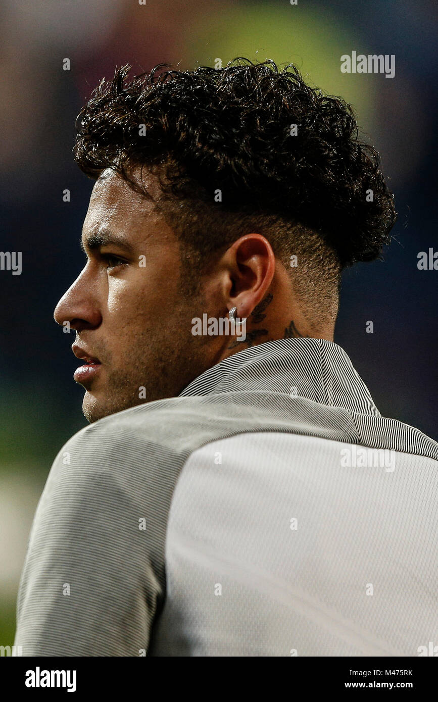 madrid, spain, february 14, 2018. neymar (psg) pre-match