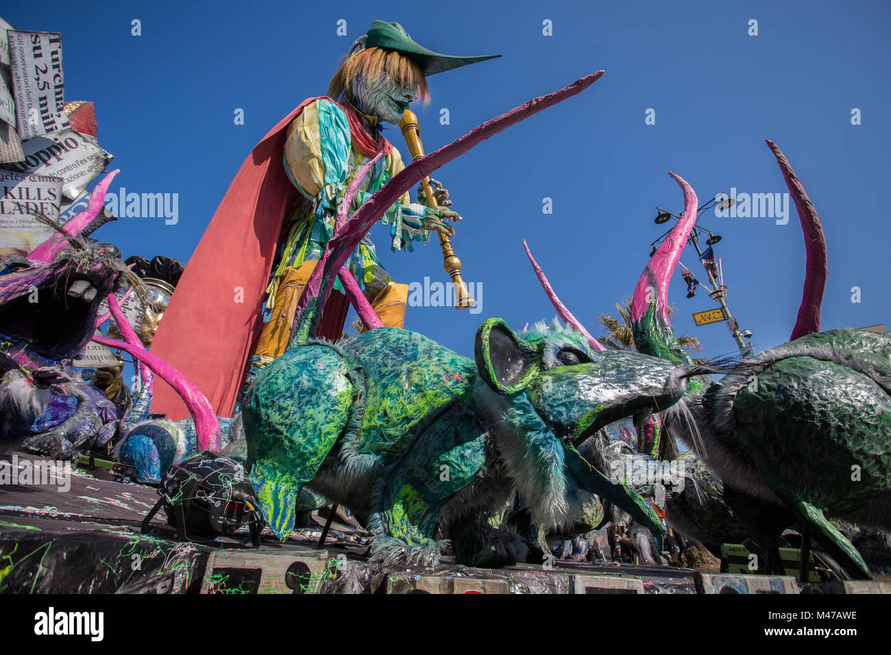 VIAREGGIO, ITALY FEB 11 Festival, the parade of carnival floats with