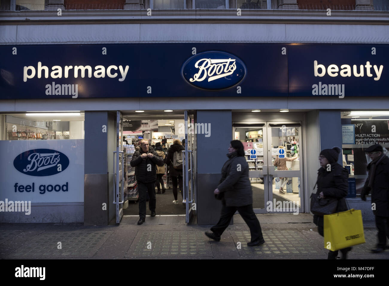 London, UK. 30th Jan, 2018. Boots store seen in London famous Oxford  street. Central London is one of the most attractive tourist attraction for  individuals whose willing to shop and enjoy the