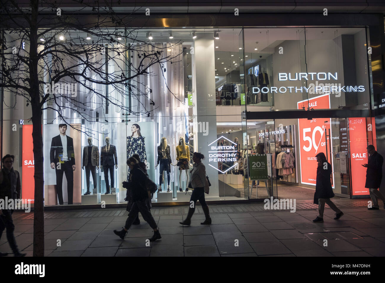 London, UK. 30th Jan, 2018. Burton Dorothy Perkins store seen in London famous Oxford street. Central London is one of the most attractive tourist attraction for individuals whose willing to shop and enjoy the variety of famous and worldwide brands. Credit: Rahman Hassani/SOPA/ZUMA Wire/Alamy Live News Stock Photo