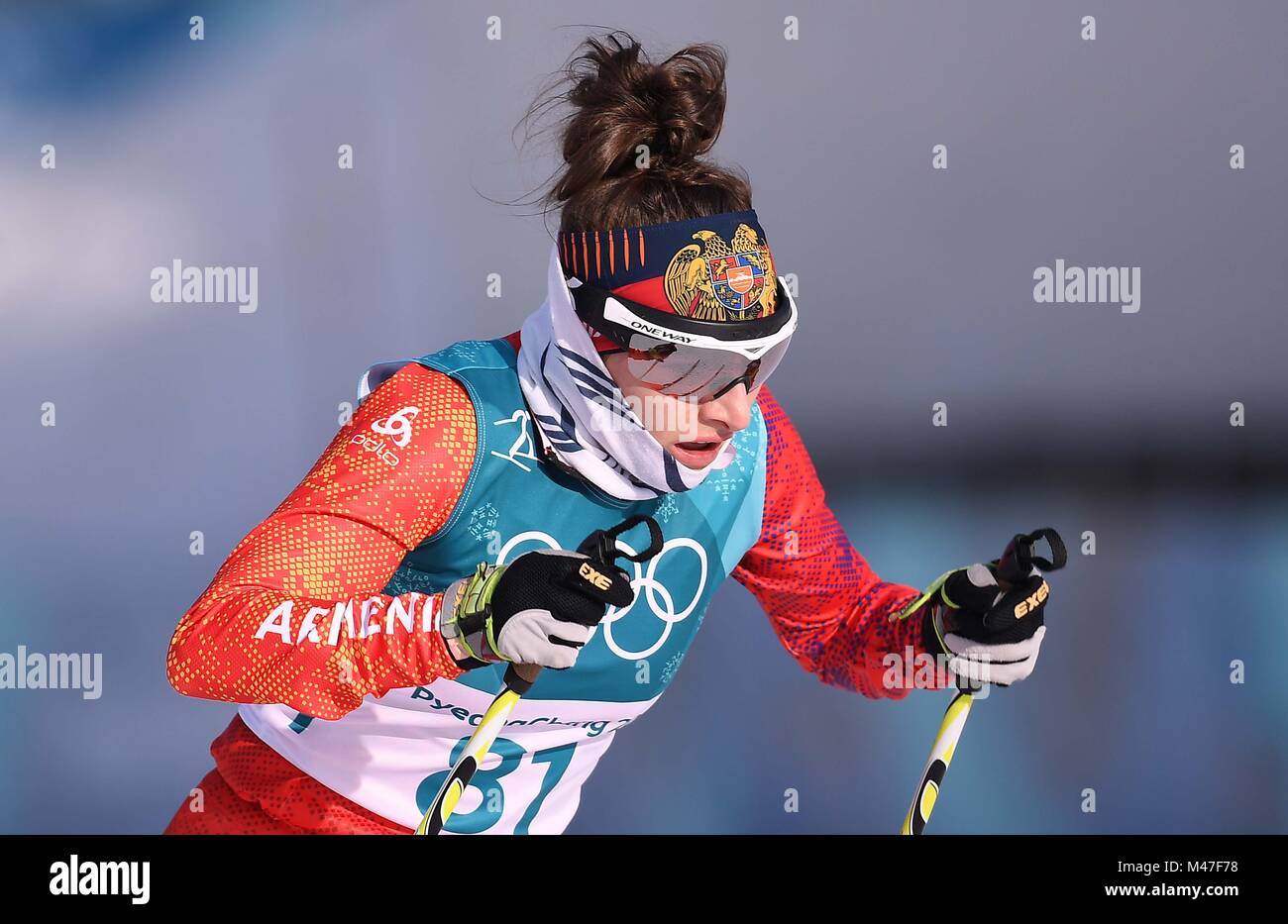 Pyeongchang, South Korea. 15th Feb, 2018. Katya Galstyan (ARM). Womens 10km individual. Cross country skiing. Alpensia cross-country skiing centre. Pyeongchang2018 winter Olympics. Alpensia. Republic of Korea. 15/02/2018. Credit: Sport In Pictures/Alamy Live News Stock Photo