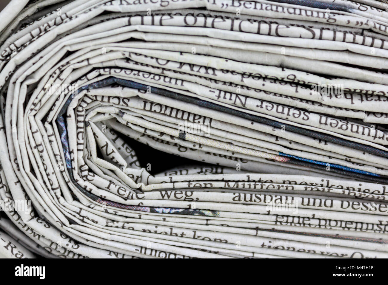 stack of old newspapers, pile of old newspapers Stock Photo