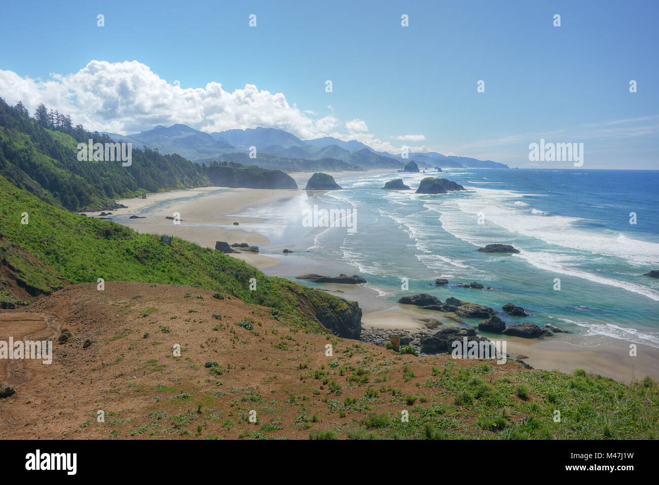 Canon Beach on the Pacific coastline in Oregon, USA. Stock Photo