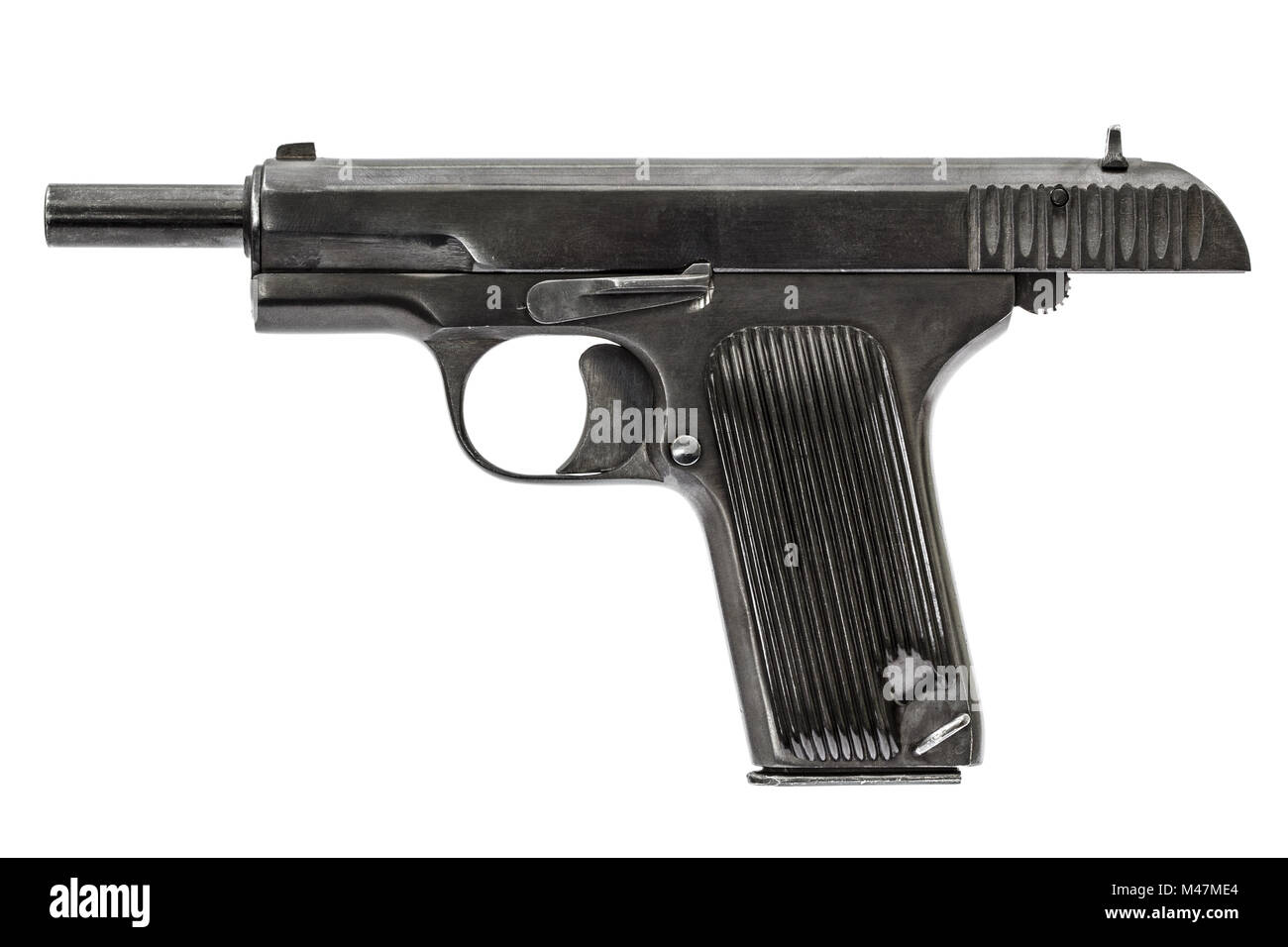 Automatic pistol, isolated on white background Stock Photo - Alamy