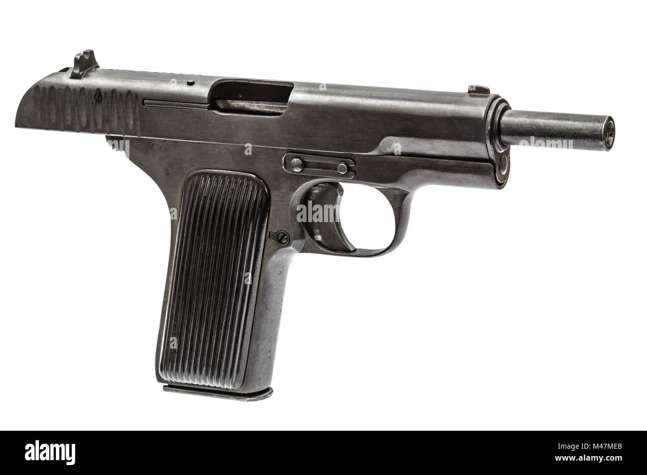 Automatic pistol, isolated on white background Stock Photo - Alamy