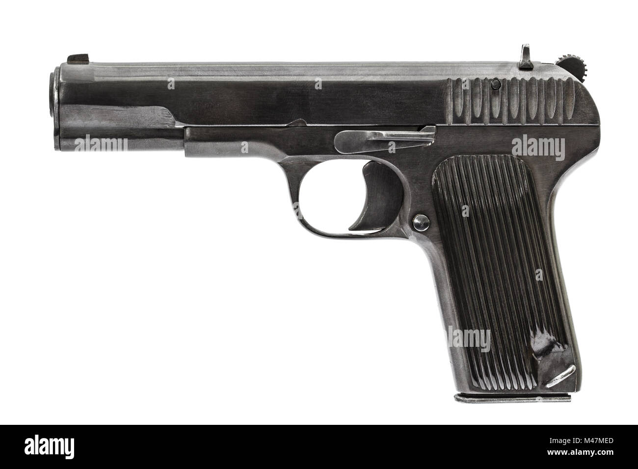Automatic pistol, isolated on white background Stock Photo - Alamy