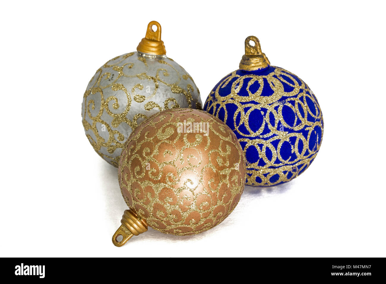Set of christmas balls, isolated on white background Stock Photo - Alamy