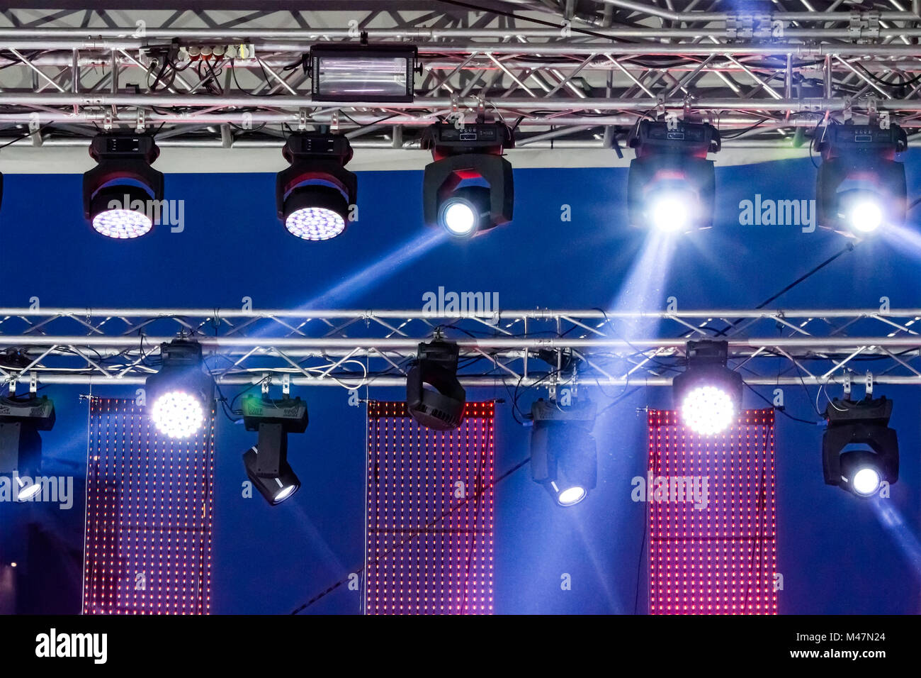 stage spotlight with light beams Stock Photo Alamy