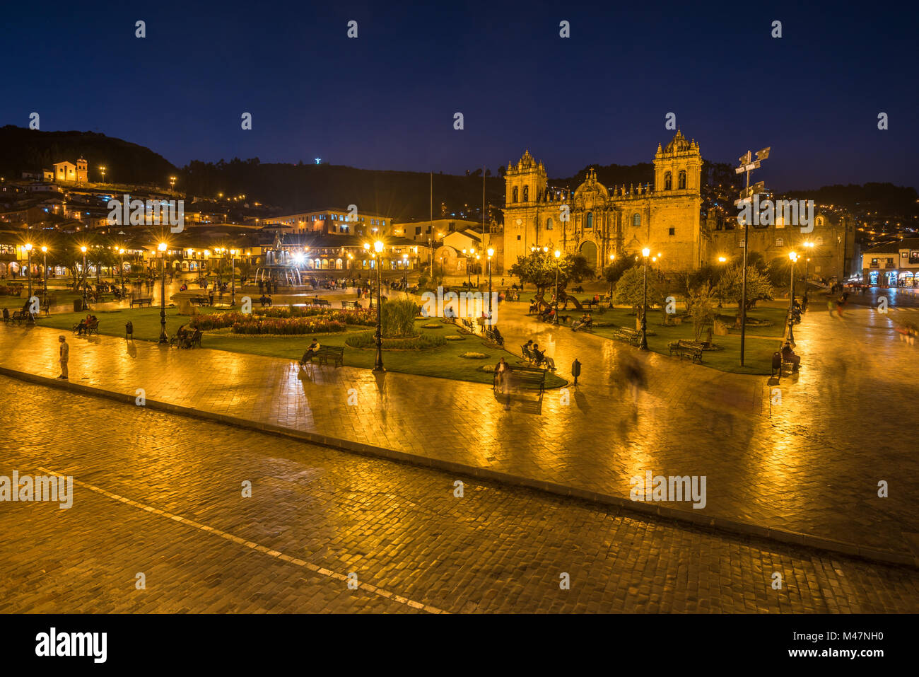 Plaza de Armas in historic center of Cusco, Peru Stock Photo