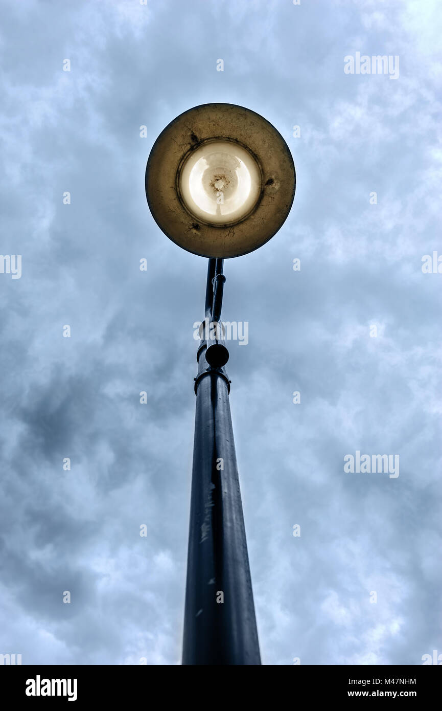 Street light on moody sky Stock Photo