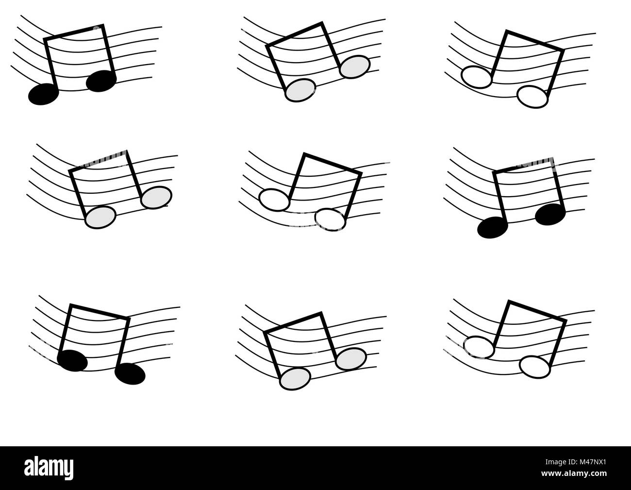 Music notes Black and White Stock Photos & Images Alamy