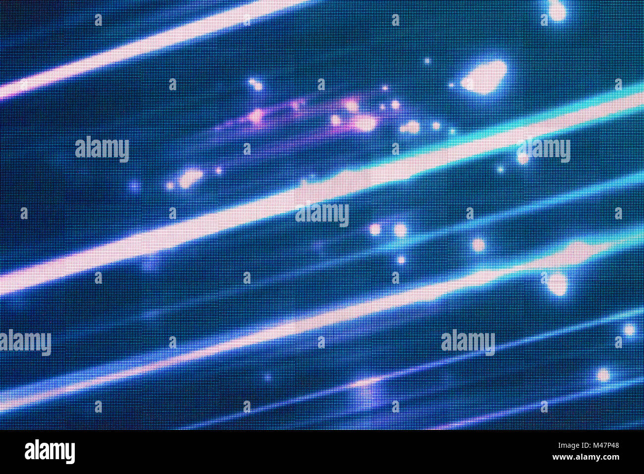 bright blue RGB LED screen texture background Stock Photo