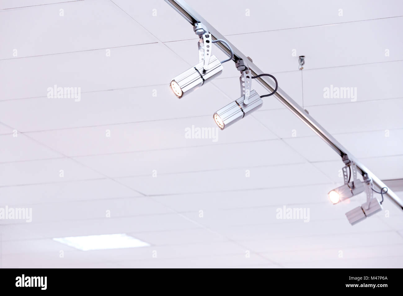 exhibition ceiling light fixtures Stock Photo