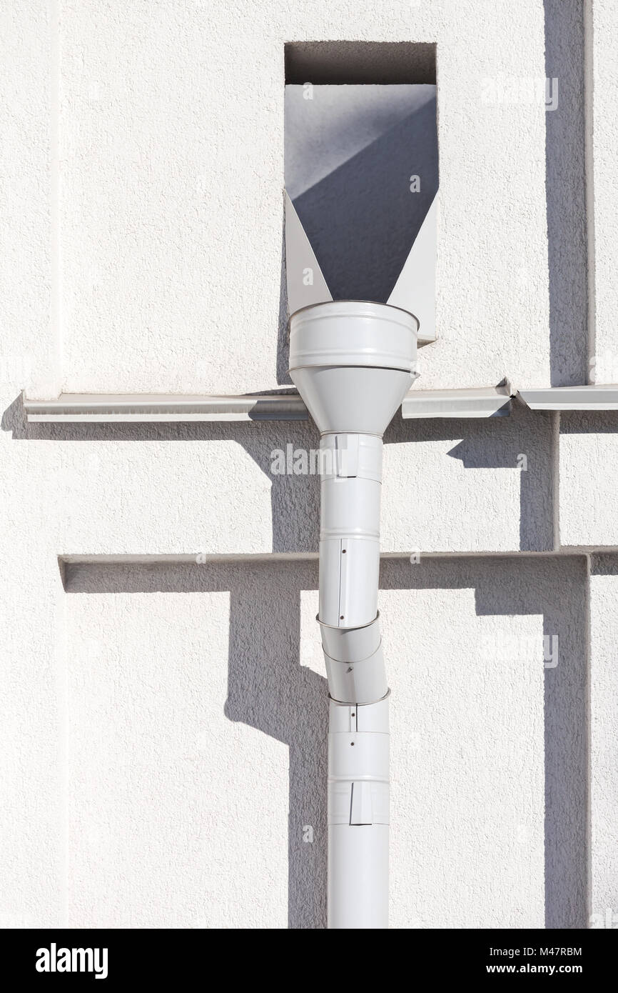metal downspout for rainwater Stock Photo