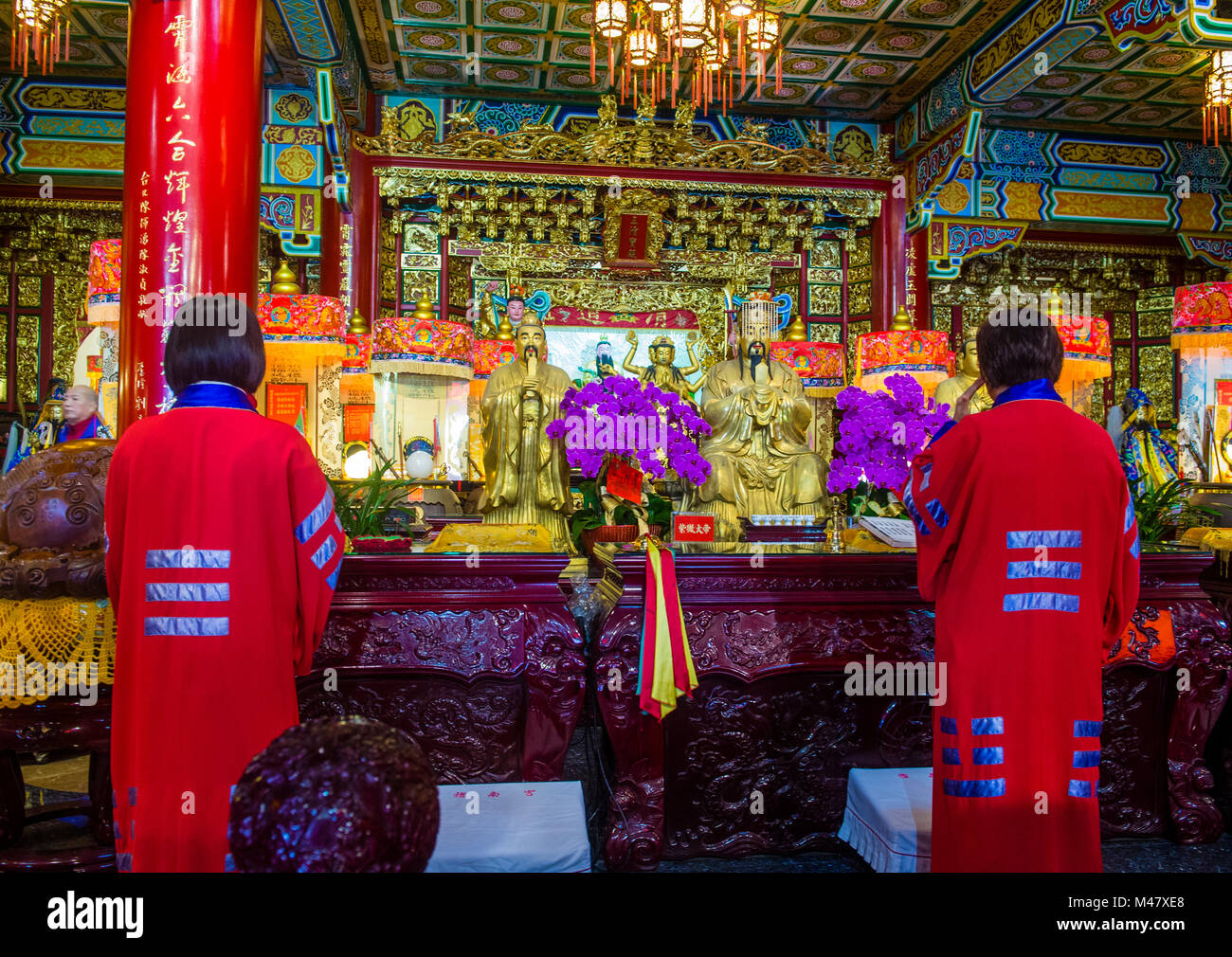 The interior of Chih Nan Temple in Taipei Taiwan Stock Photo