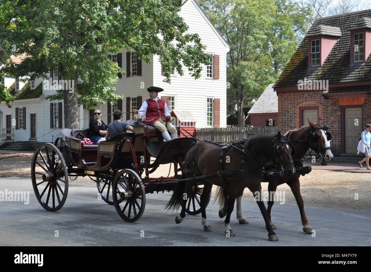 Horse drawn carriage in colonial williamsburg virginia usa hires stock