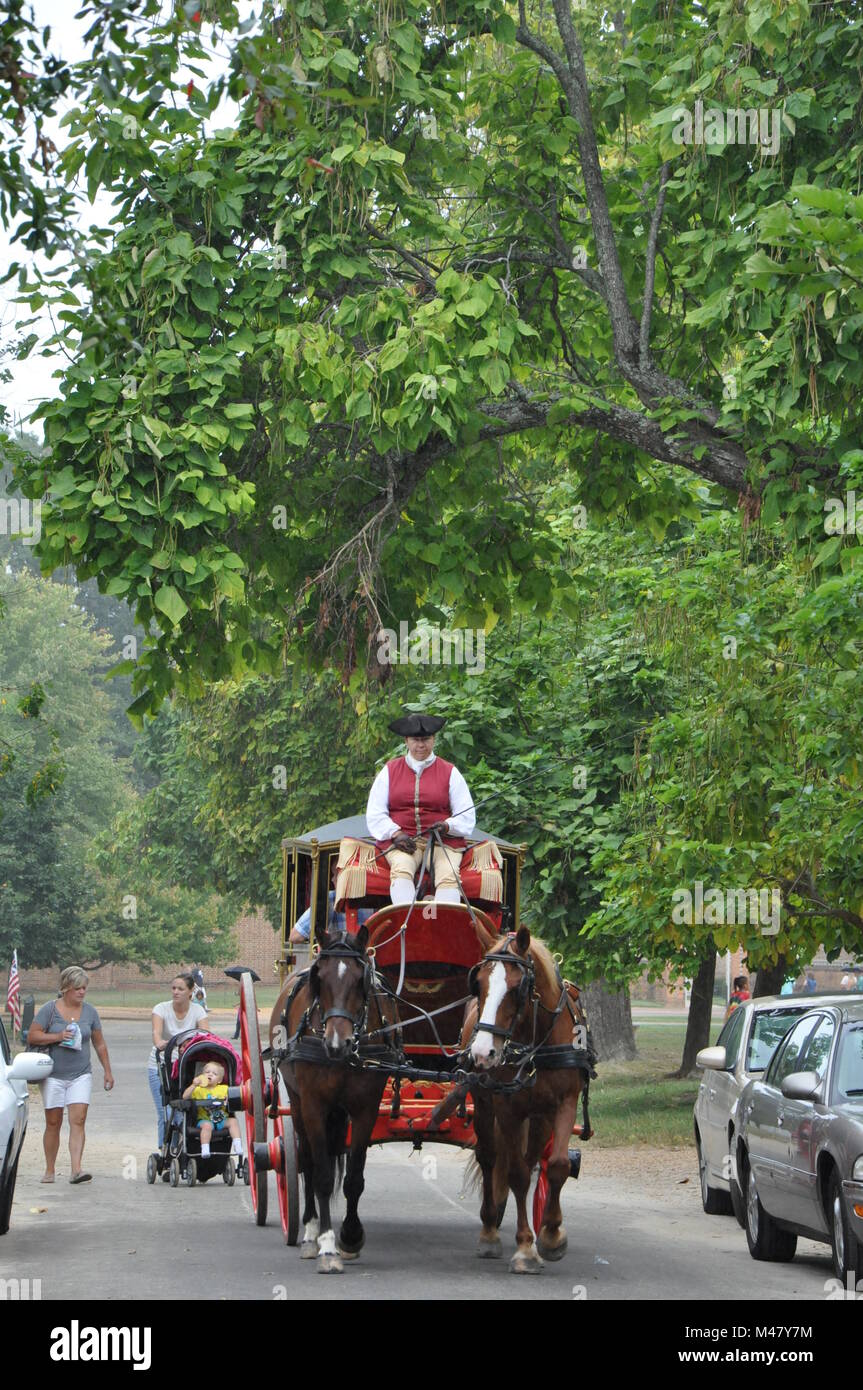 Horsedrawn carriage rides in Williamsburg, Virginia Stock Photo Alamy