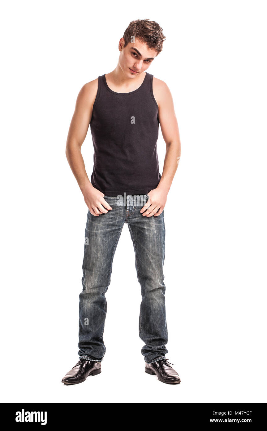 portrait of happy handsome young man isolated on white background Stock ...
