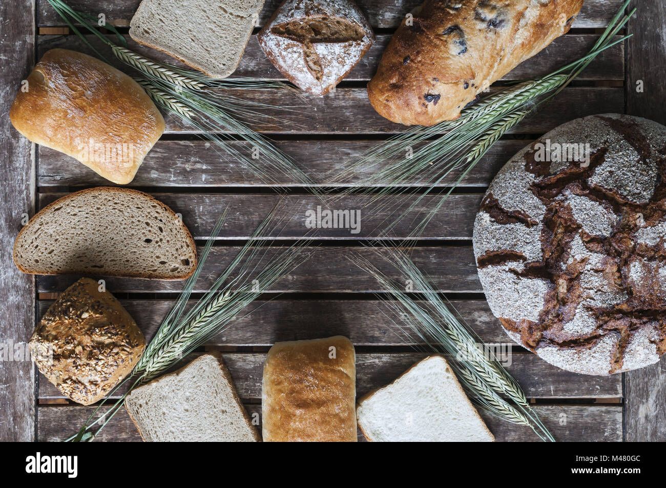 Different kinds of bread Stock Photo
