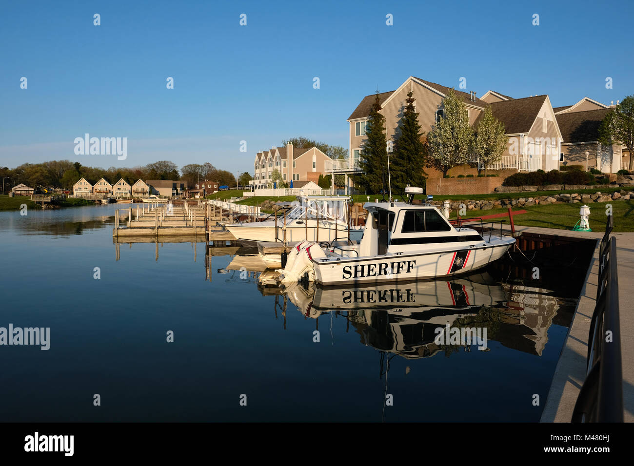 Marina on Lake Huron at Port Austin Stock Photo Alamy