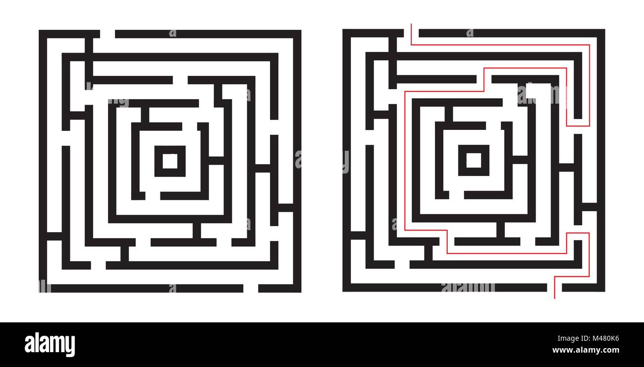 Labyrinth , game maze. Isolated on white background. Vector illustration Stock Vector