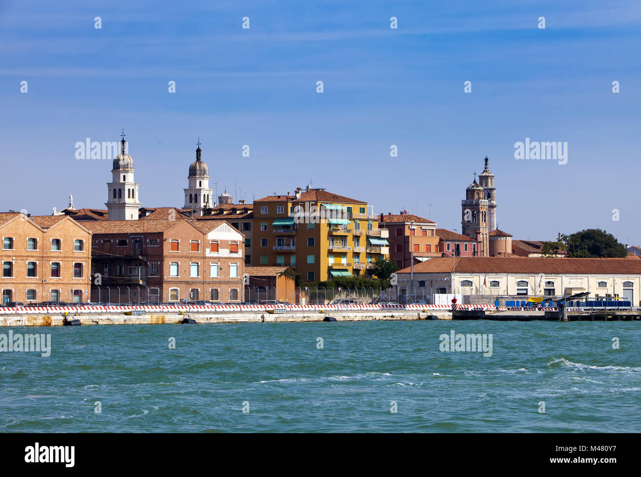 Venice. Italy. Bright ancient buildings ashore Canal Grande Stock Photo