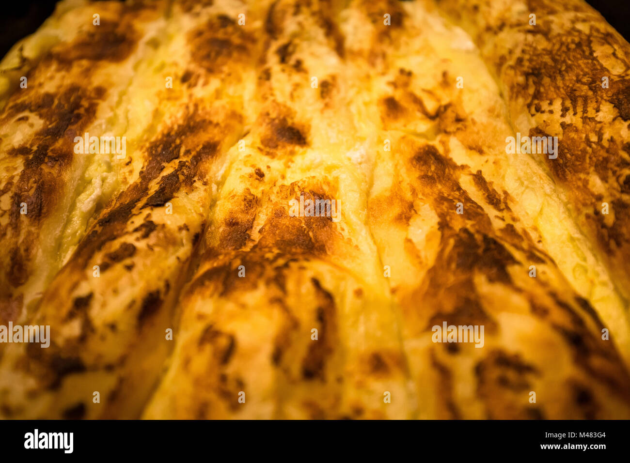 Cheese strudel domestic food from Croatia, layered pastry Stock Photo