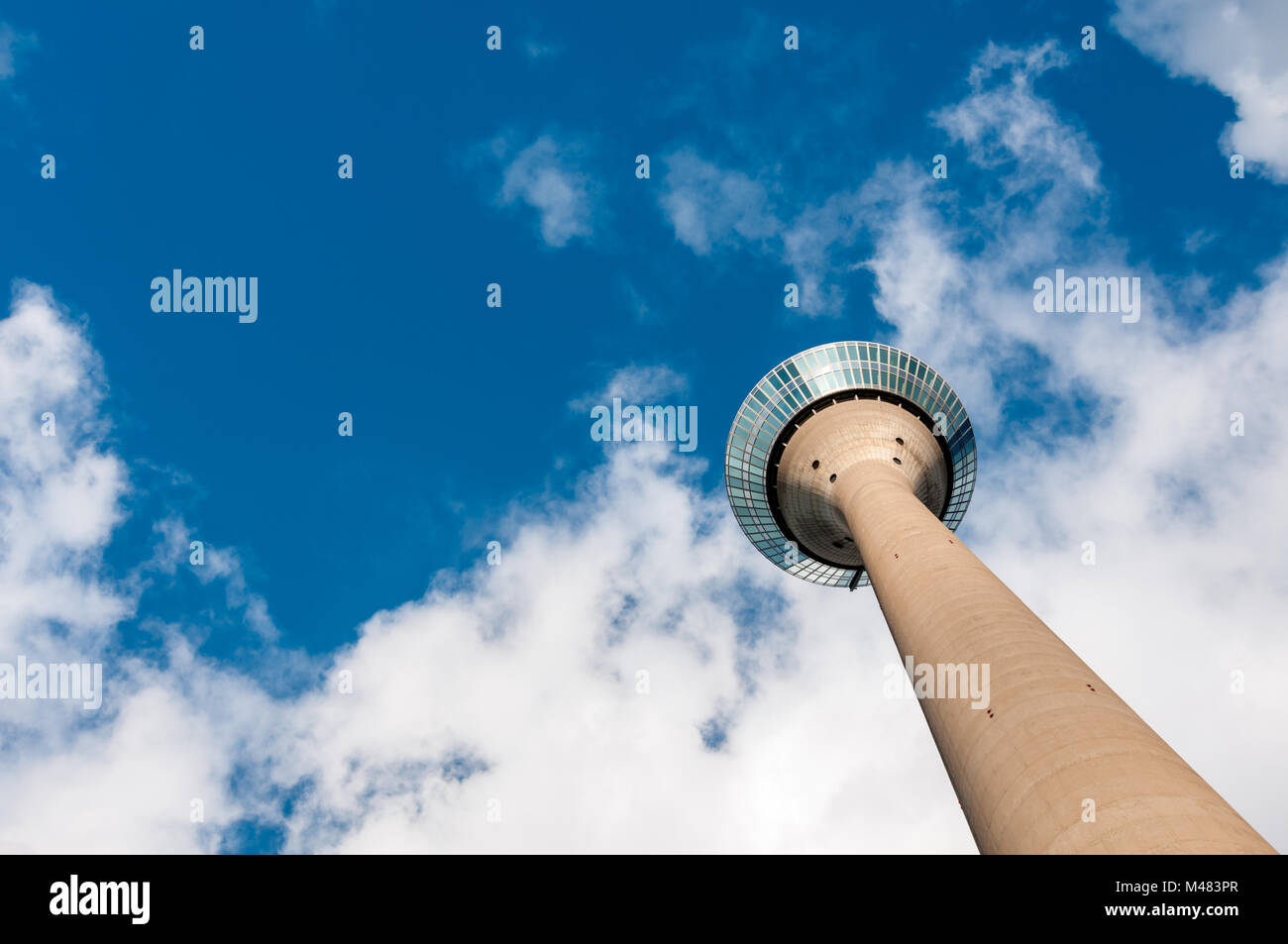Germany, Dusseldorf - October 17, 2014: Rhinetower Dusseldorf. The tallest building in Dusseldorf, 240,5 meters, serves communication purposes. Stock Photo