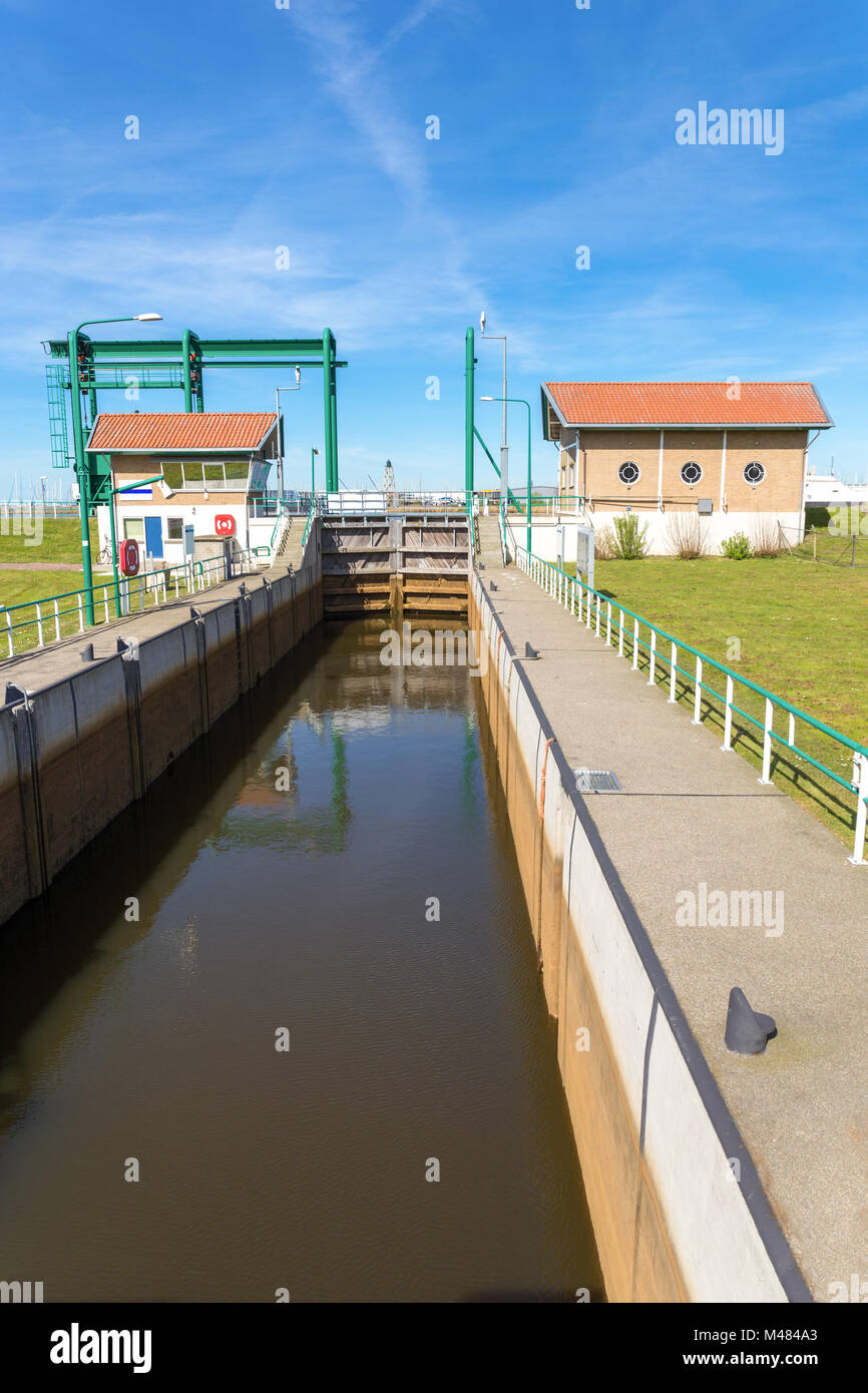 Water management Lemster lock in Friesland netherlands Stock Photo
