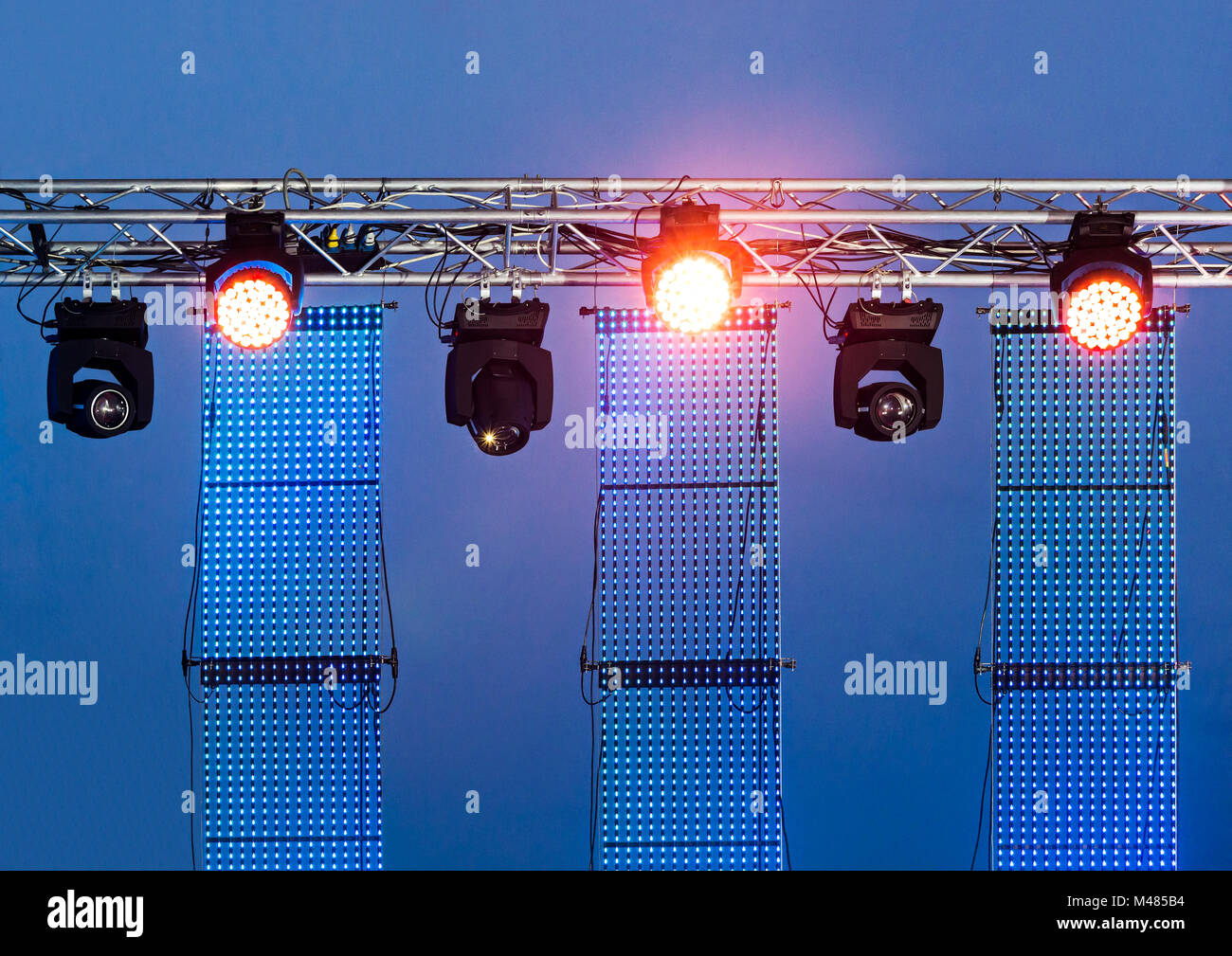lighting rig with led spotlights Stock Photo Alamy