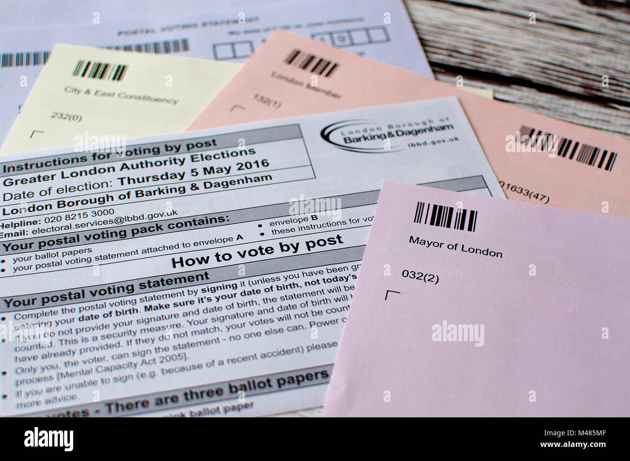 postal voting London UK Stock Photo Alamy