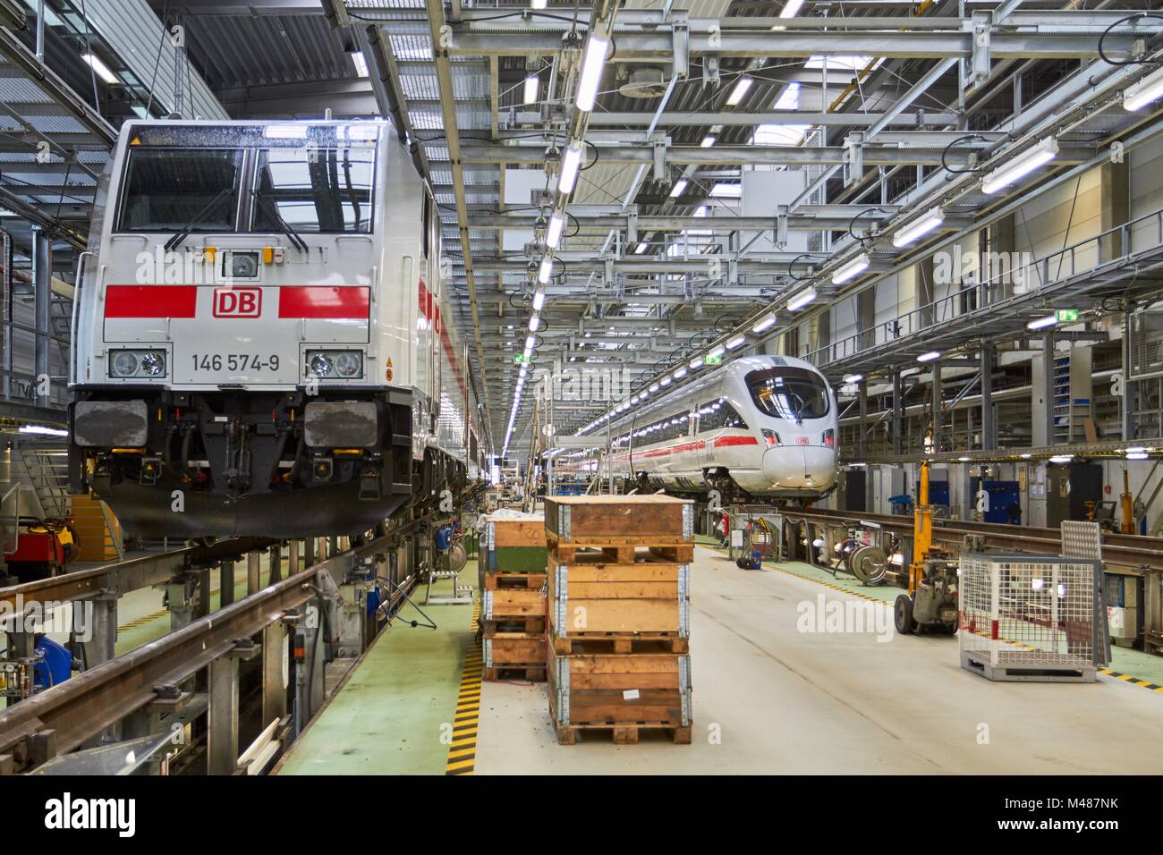 Deutsche Bahn: Maintenance of high-speed trains for Deutsche Bahn Stock Photo