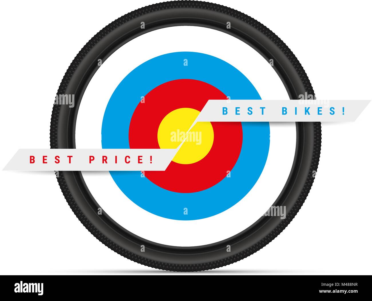Vector Bicycle Tire, Template for Advertising with Target and Sample