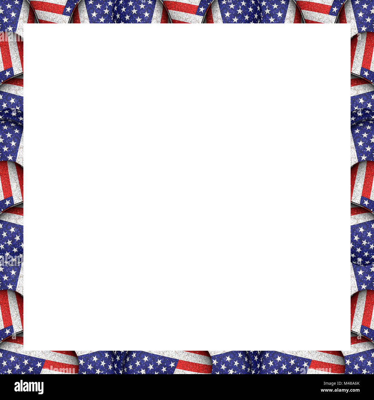 White Background with Usa Flag Pattern Borders Stock Photo Alamy