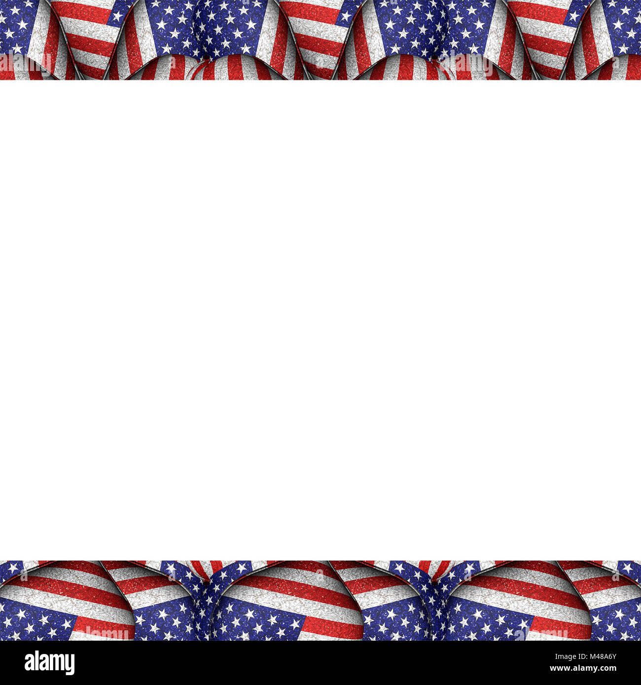White Background with Usa Flag Pattern Borders Stock Photo Alamy