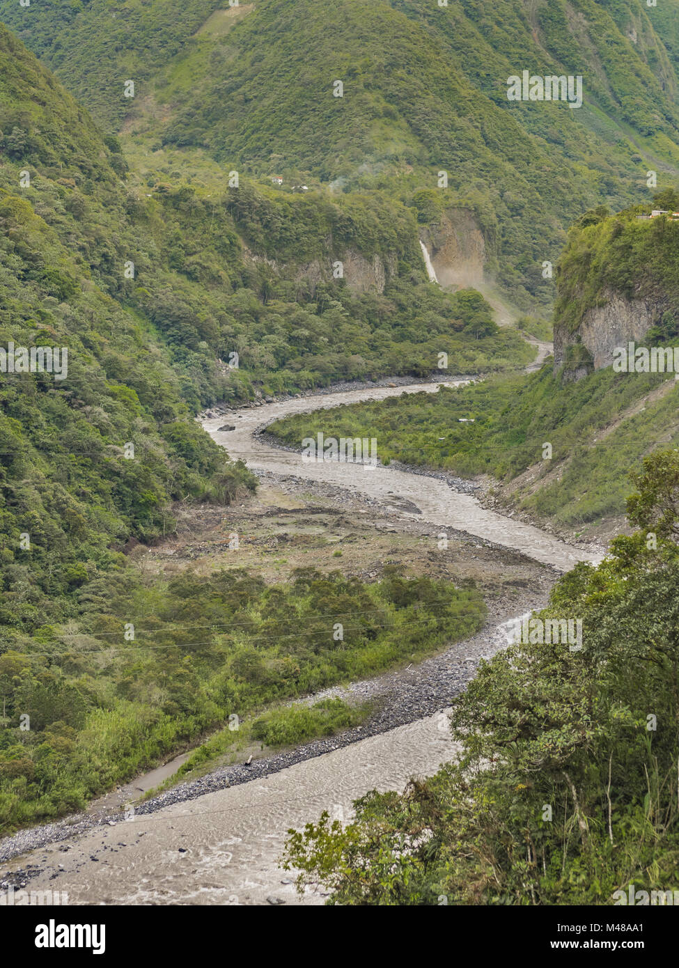Pastaza River and Leafy Mountains in Banos Ecuador Stock Photo Alamy