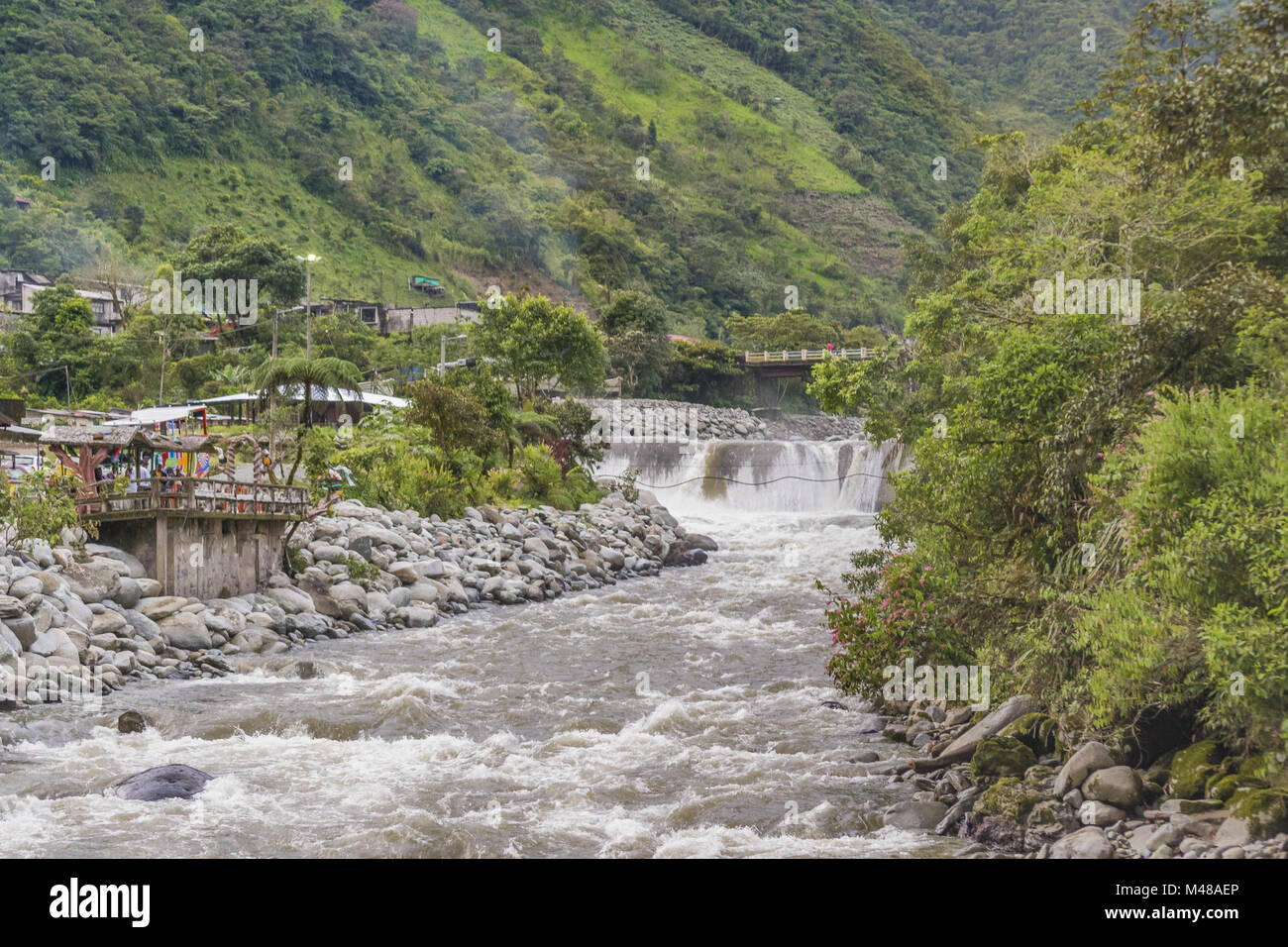 Pastaza River and Leafy Mountains in Banos Ecuador Stock Photo Alamy